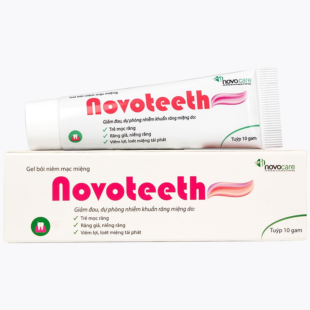 Hình ảnh Gel bôi niêm mạc miệng Novoteeth 10g Novocare giảm đau, dự phòng nhiễm khuẩn răng miệng do trẻ mọc răng