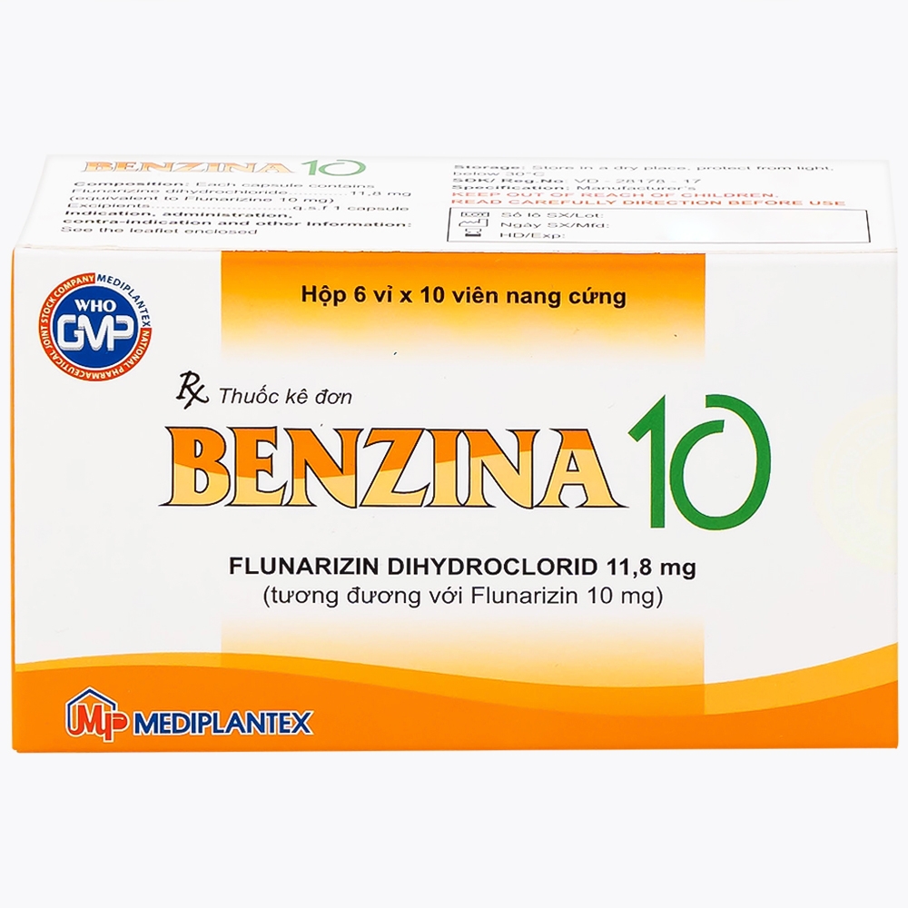 Hình ảnh Thuốc Bezina 10 Mediplantex điều trị dự phòng cơn đau nửa đầu (6 vỉ x 10 viên)