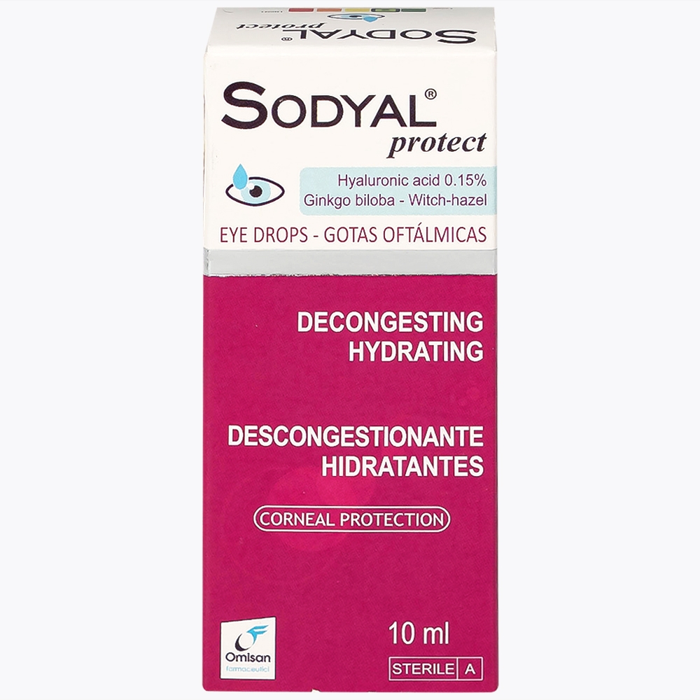 Hình ảnh Dung dịch nước mắt nhân tạo Sodyal Protect 10ml Omisan cấp ẩm và làm dịu dành, cấp ẩm cho mắt