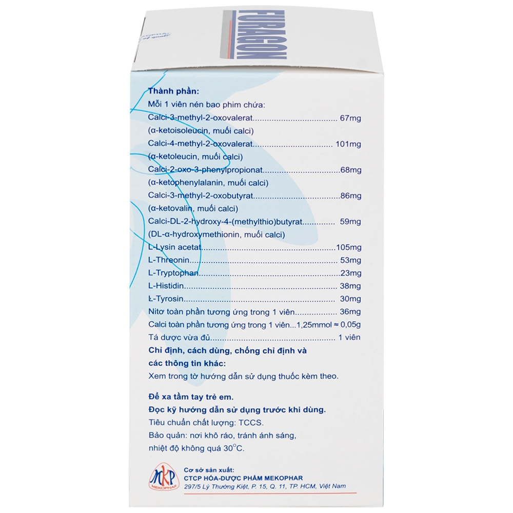 Hình ảnh Thuốc Furagon Mekophar phòng và điều trị suy thận mạn (10 vỉ x 10 viên)