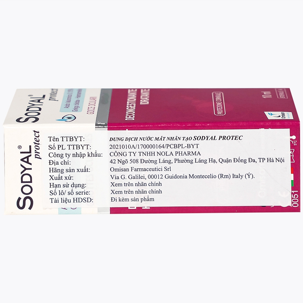 Hình ảnh Dung dịch nước mắt nhân tạo Sodyal Protect 10ml Omisan cấp ẩm và làm dịu dành, cấp ẩm cho mắt
