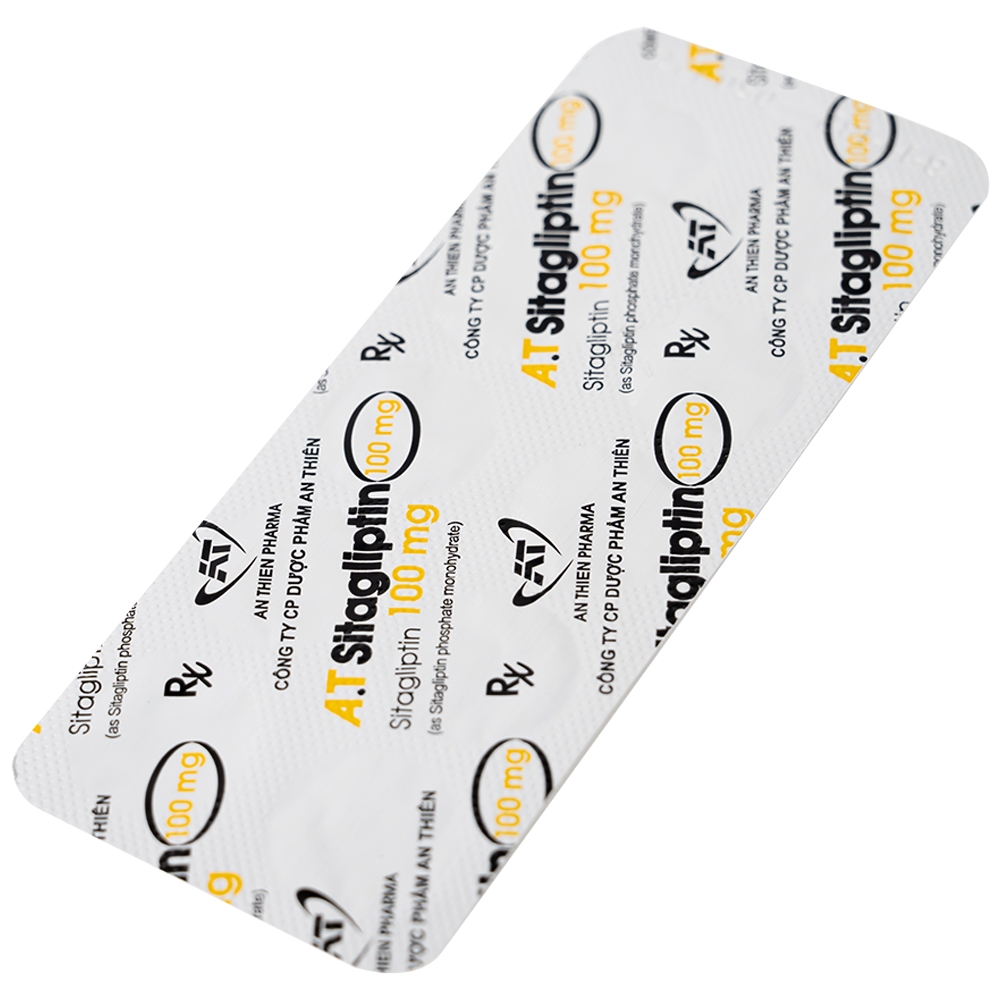 Hình ảnh Thuốc A.T Sitagliptin 100 mg An Thiên cải thiện kiểm soát đường huyết (3 vỉ x 10 viên)