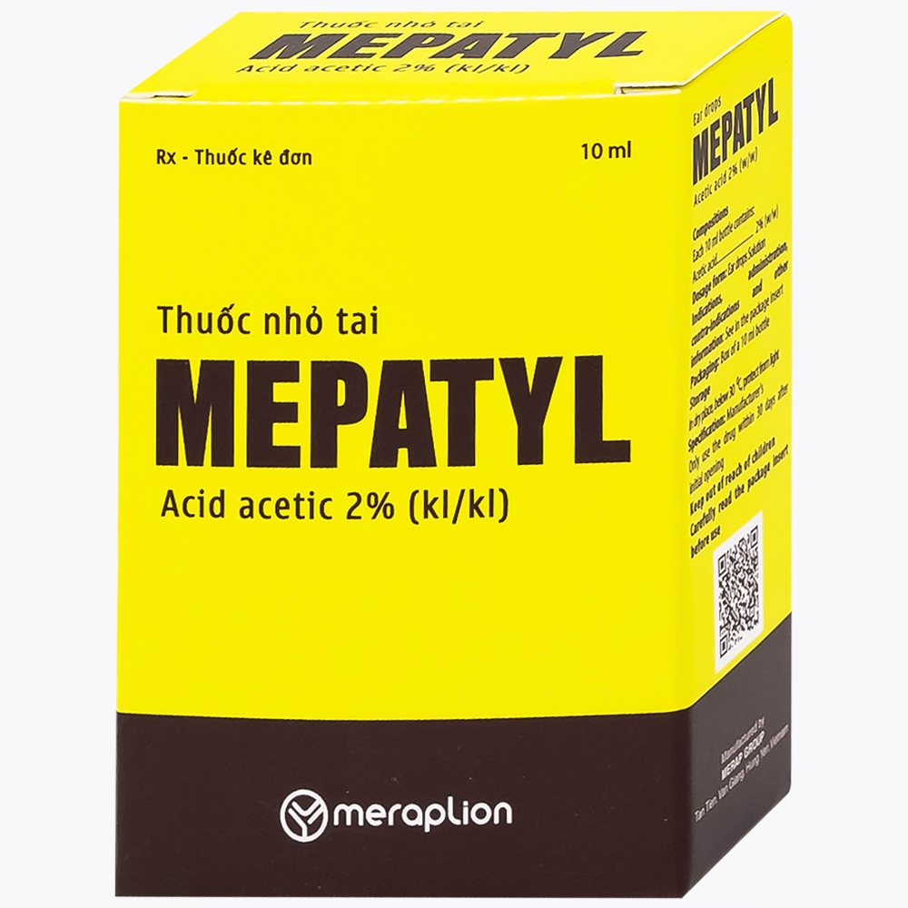Hình ảnh Thuốc nhỏ tai Mepatyl 10ml Merap điều trị nhiễm khuẩn của ống tai ngoài