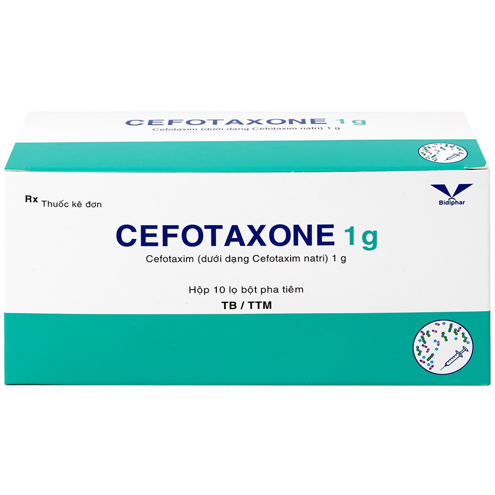 Hình ảnh Bột pha tiêm Cefotaxone 1g Bidiphar điều trị các bệnh nhiễm khuẩn nặng (10 lọ)