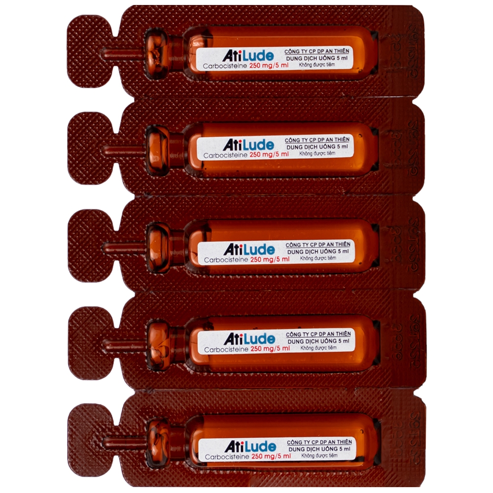 Hình ảnh Dung dịch uống AtiLude 250mg/5ml An Thiên tiêu nhầy, rối loạn đường hô hấp (6 vỉ x 5 ống x 5ml)