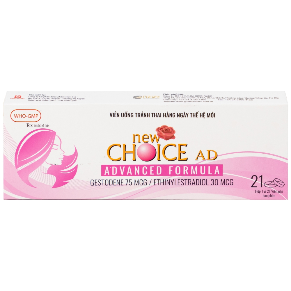 Hình ảnh Thuốc tránh thai hàng ngày New Choice AD Advanced Formula Nam Hà (1 vỉ x 21 viên)