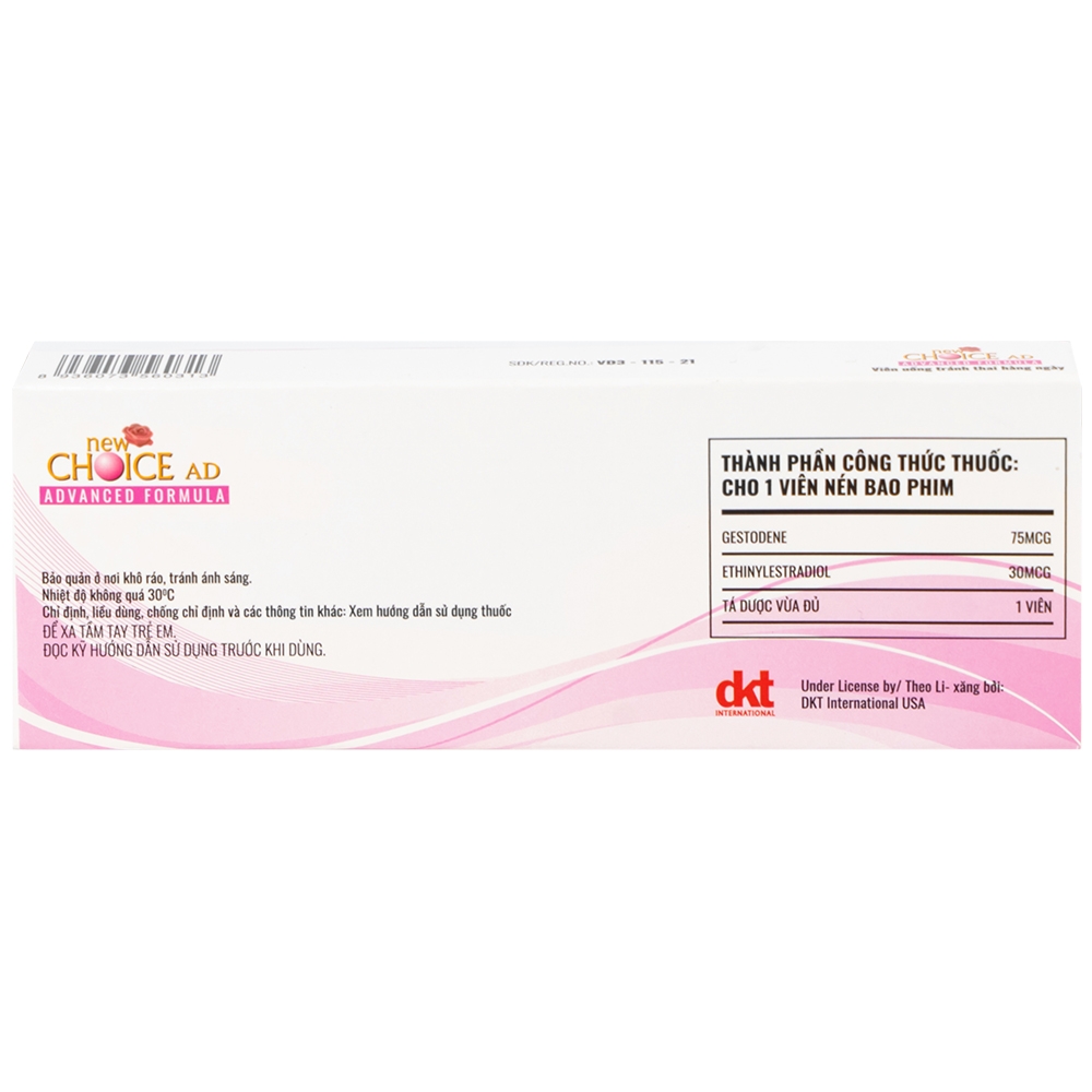 Hình ảnh Thuốc tránh thai hàng ngày New Choice AD Advanced Formula Nam Hà (1 vỉ x 21 viên)