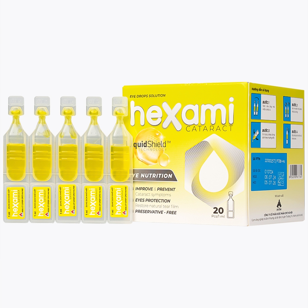 Hình ảnh Dung dịch nhỏ mắt Hexami Cataract CPC1HN cải thiện và dự phòng tình trạng đục thủy tinh thể (20 ống)