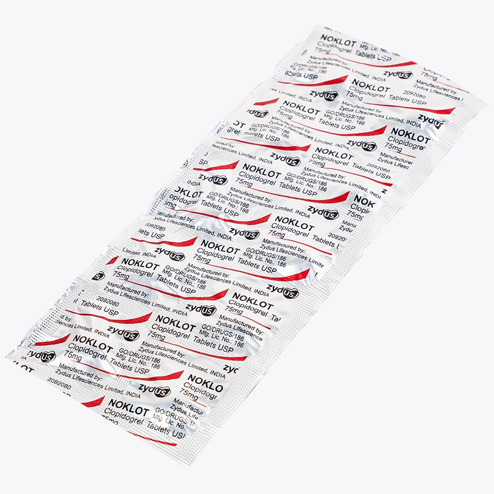 Hình ảnh Thuốc Noklot 75mg Zydus phòng ngừa biến cố xơ vữa động mạch (3 vỉ x 10 viên)