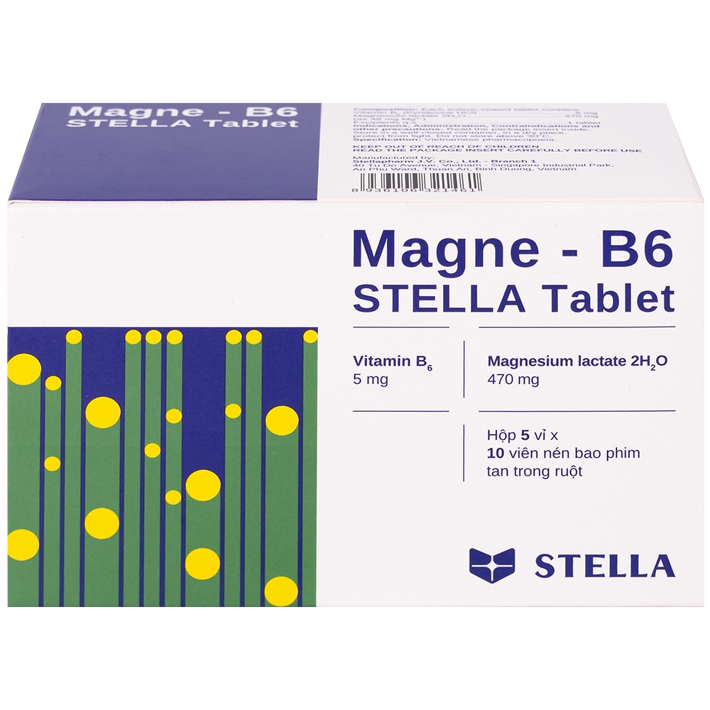 Hình ảnh Thuốc Magne - B6 Stella điều trị hạ magnesium huyết nặng (5 vỉ x 10 viên)