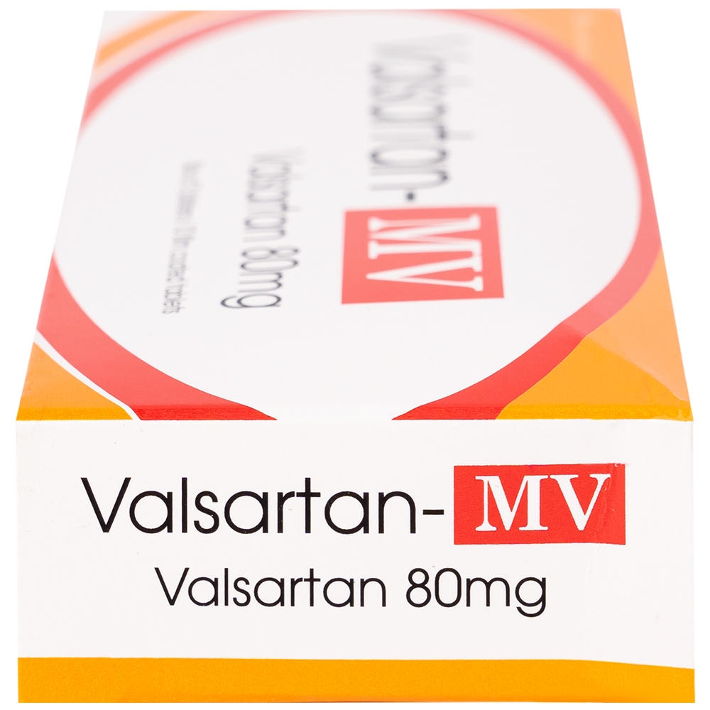 Hình ảnh Thuốc Valsartan-MV 80mg USP điều trị bệnh tăng huyết áp và suy tim (3 vỉ x 10 viên)