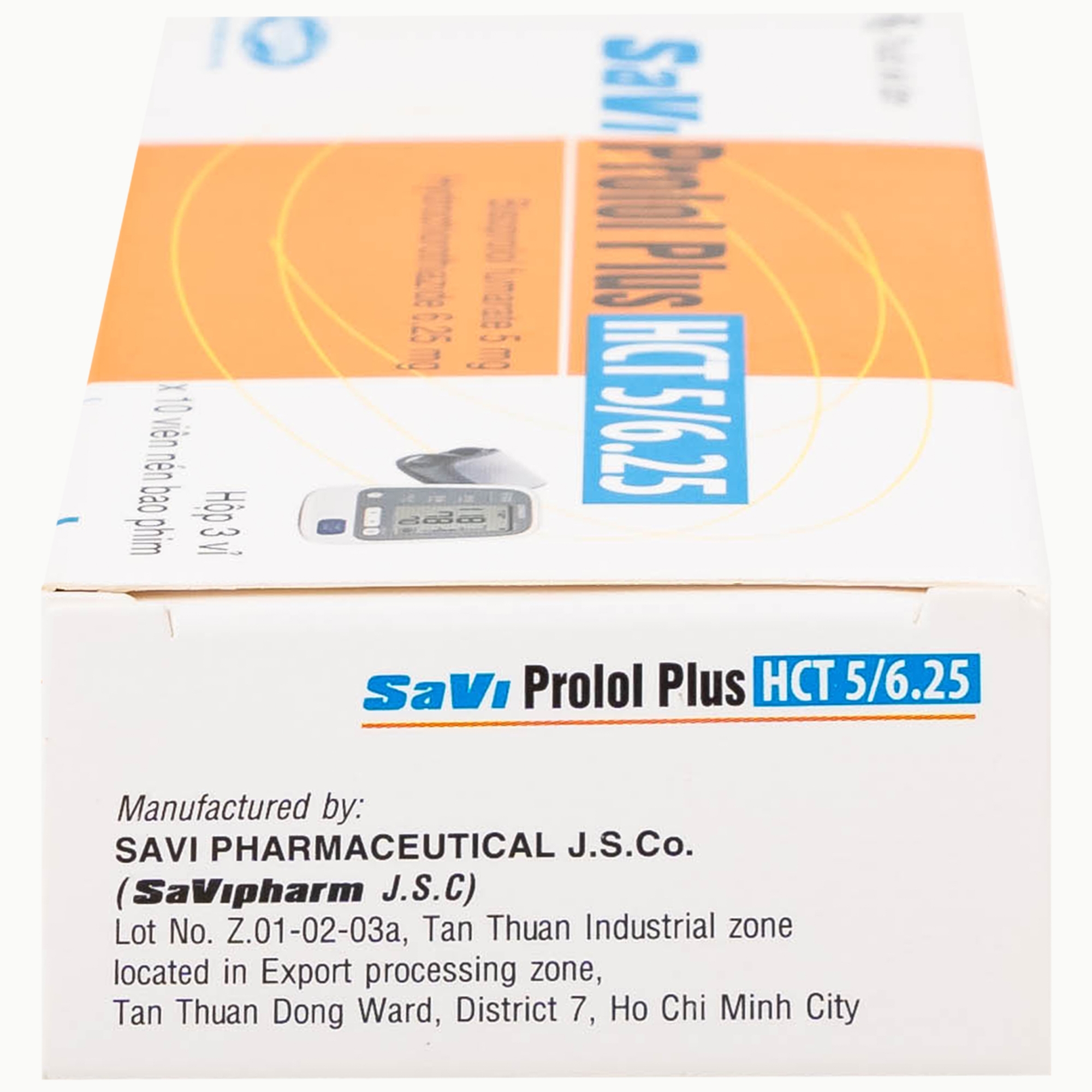 Hình ảnh Thuốc Savi Prolol Plus HCT 5/6.25 kiểm soát tình trạng tăng huyết áp (3 vỉ x 10 viên)