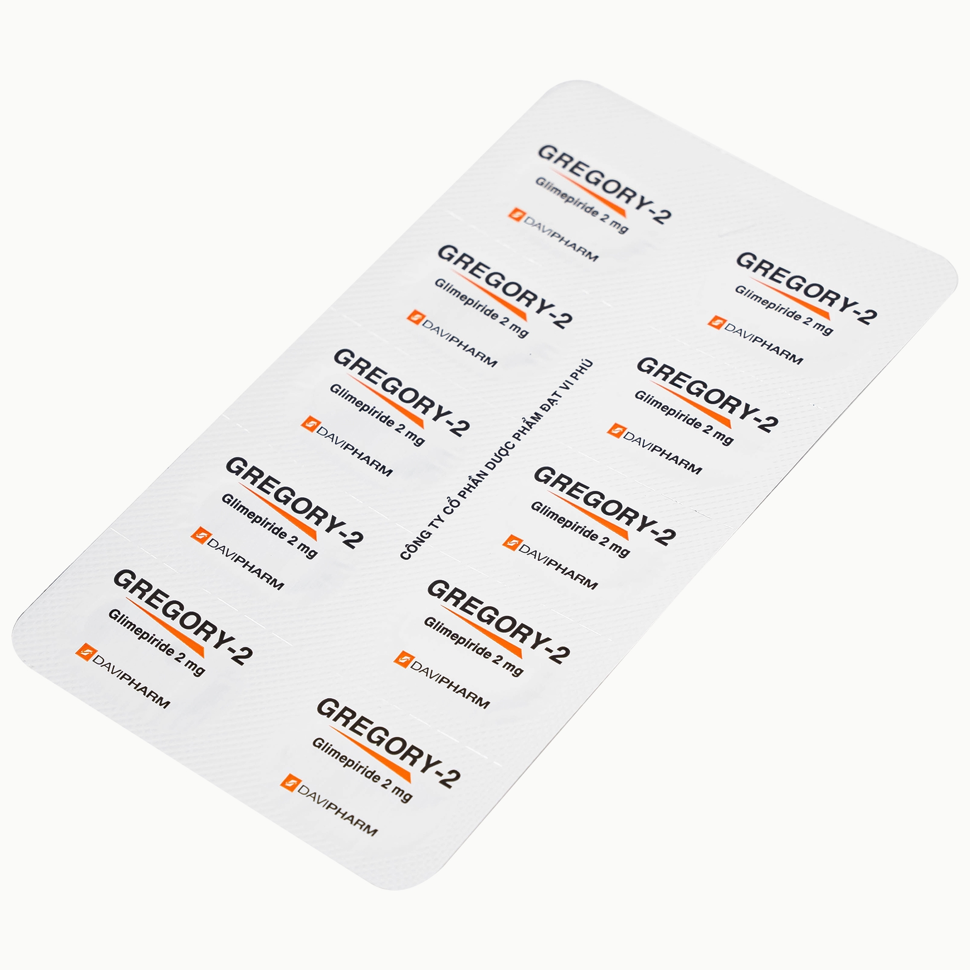 Hình ảnh Thuốc Gregory-2 Davipharm hỗ trợ cho chế độ ăn kiêng ở bệnh tiểu đường típ 2 (6 vỉ x 10 viên)
