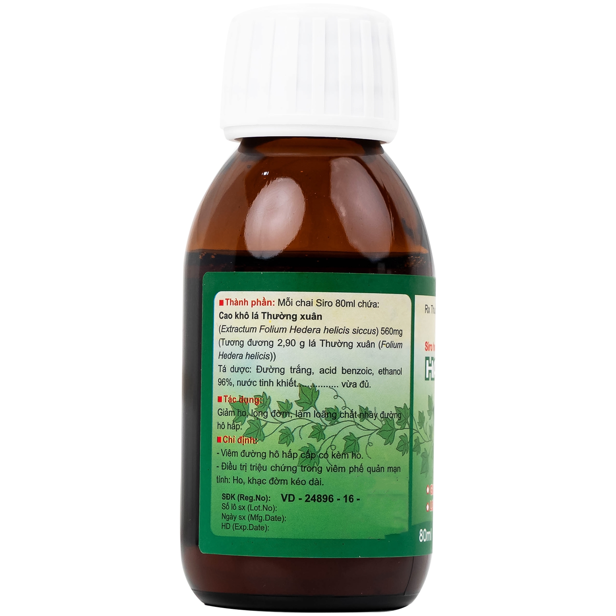 Hình ảnh Siro ho Haspan 80ml giảm ho, long đờm, điều trị viêm đường hô hấp cấp có kèm ho