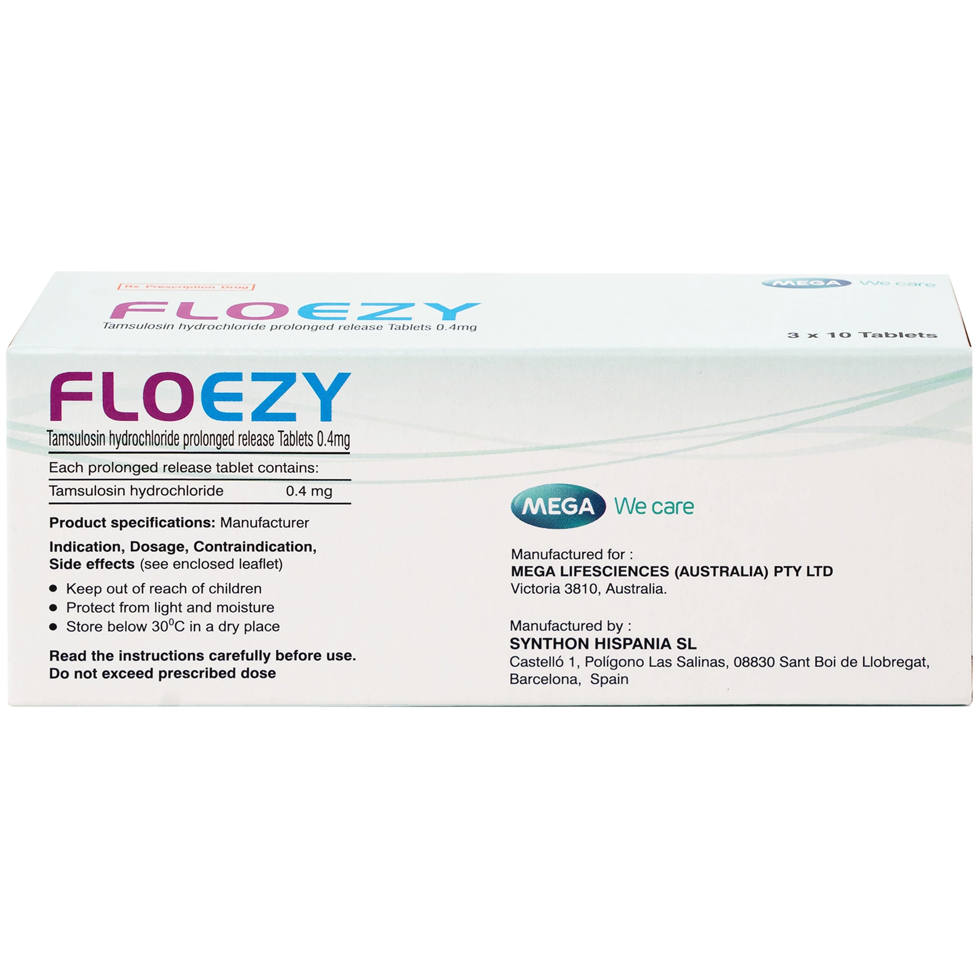 Hình ảnh Thuốc Floezy 0.4mg MEGA We care điều trị triệu chứng của đường tiểu dưới (3 vỉ x 10 viên)