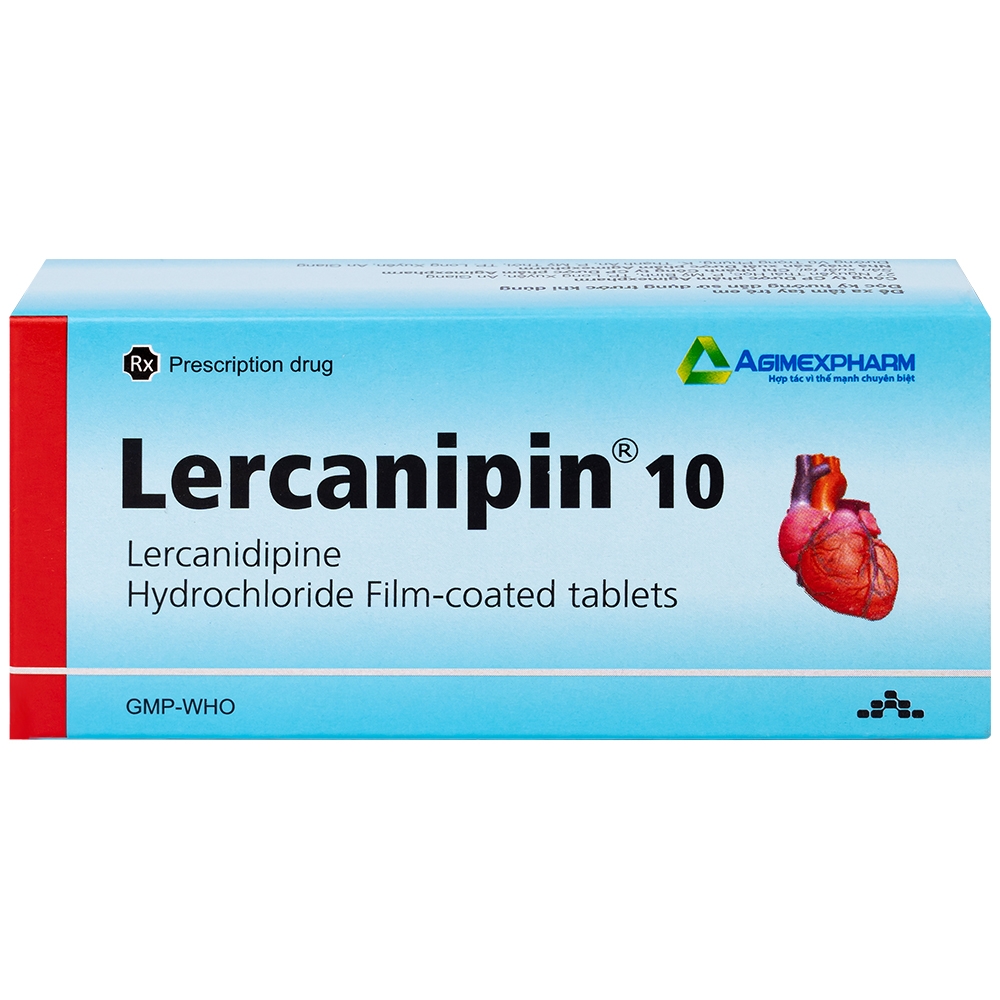 Hình ảnh Thuốc Lercanipin 10 Agimexpharm điều trị tăng huyết áp (3 vỉ x 10 viên)