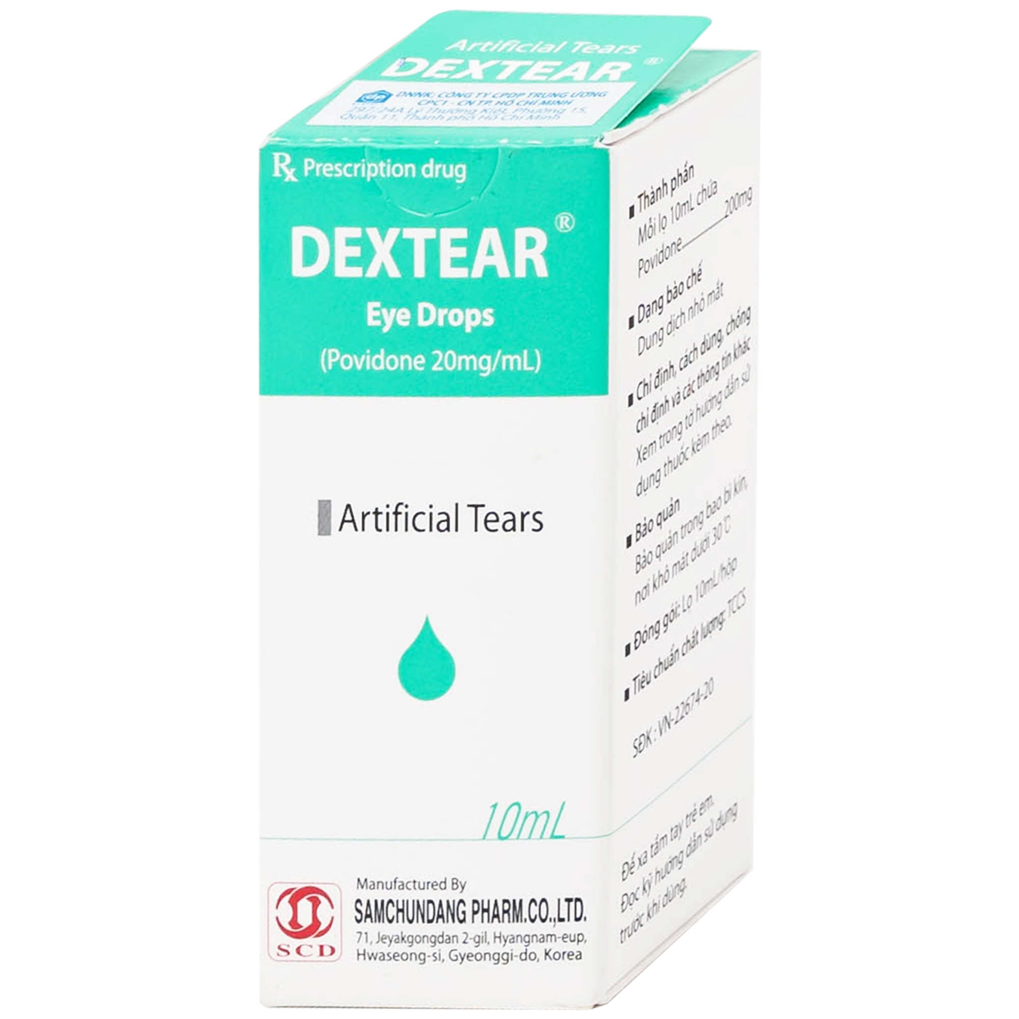 Hình ảnh Thuốc nhỏ mắt Dextear 20mg/ml Samchundang Pharm điều trị triệu chứng khô mắt (10ml)