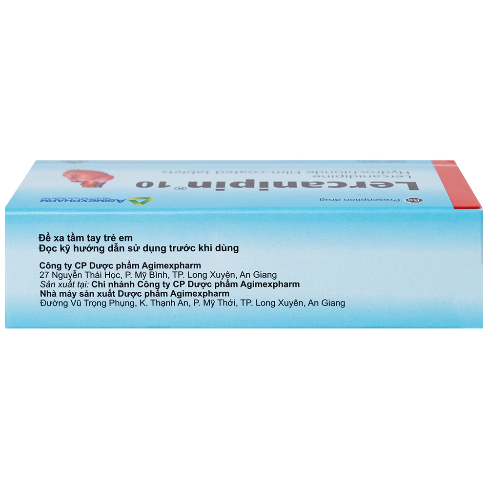 Hình ảnh Thuốc Lercanipin 10 Agimexpharm điều trị tăng huyết áp (3 vỉ x 10 viên)