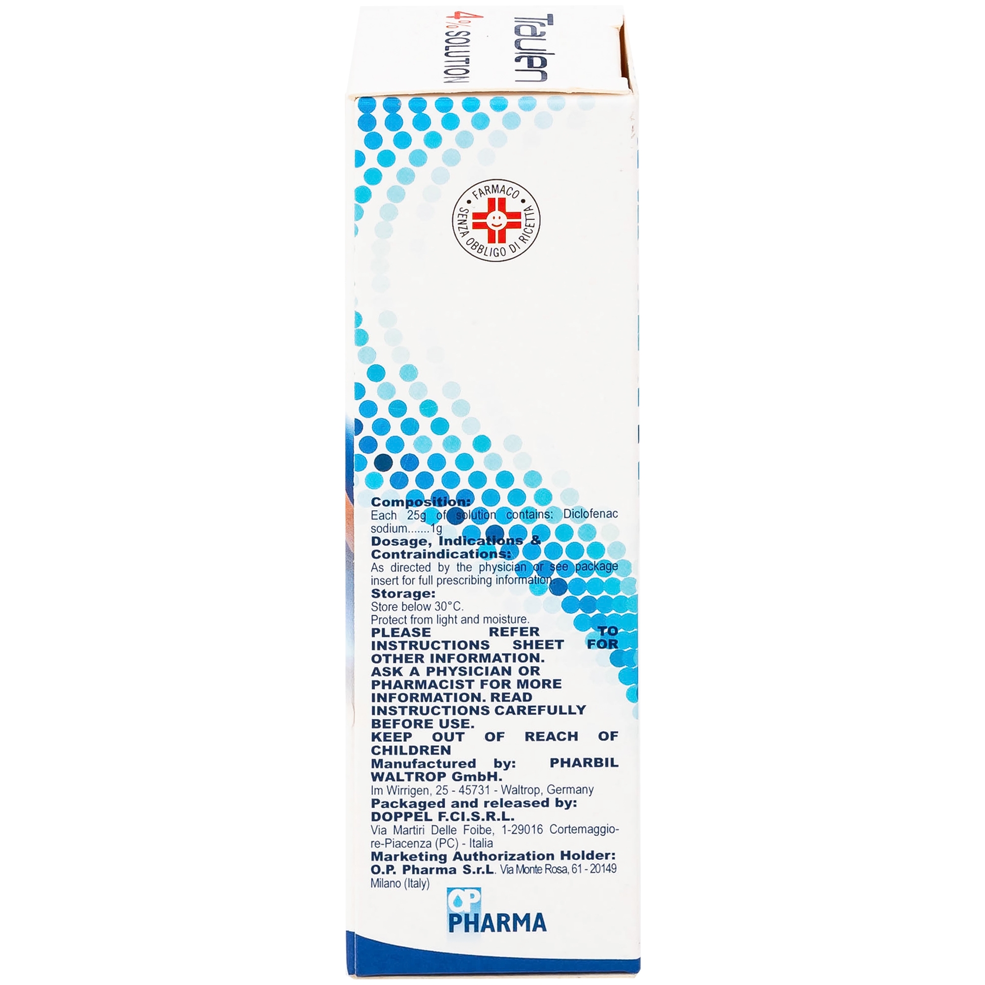 Hình ảnh Thuốc giảm đau Traulen 4% OP Pharma dạng xịt hỗ trợ điều trị tại chỗ đau và viêm do thấp khớp (25g)