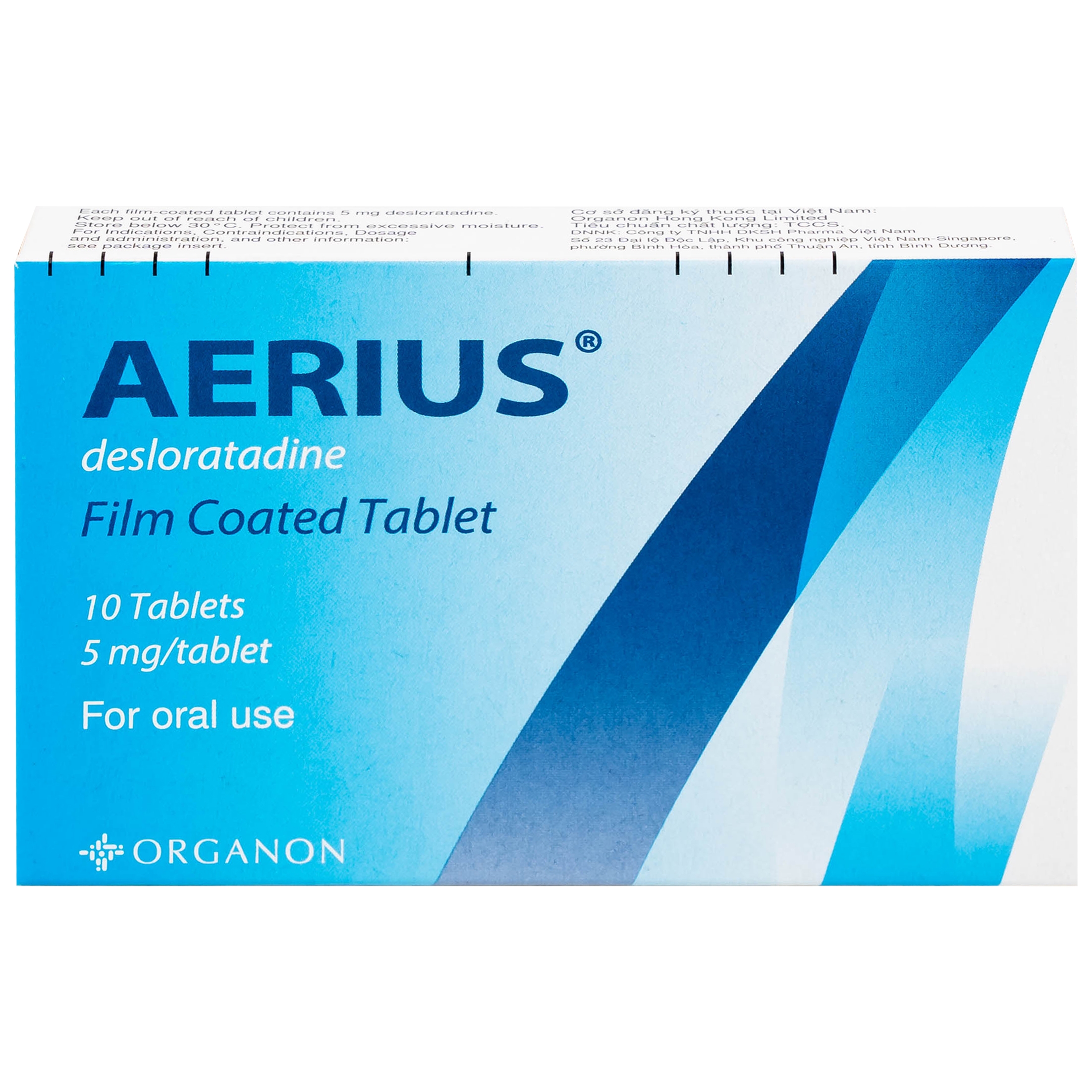 Hình ảnh Thuốc Aerius 5mg Organon giảm viêm mũi dị ứng, mày đay (1 vỉ x 10 viên)