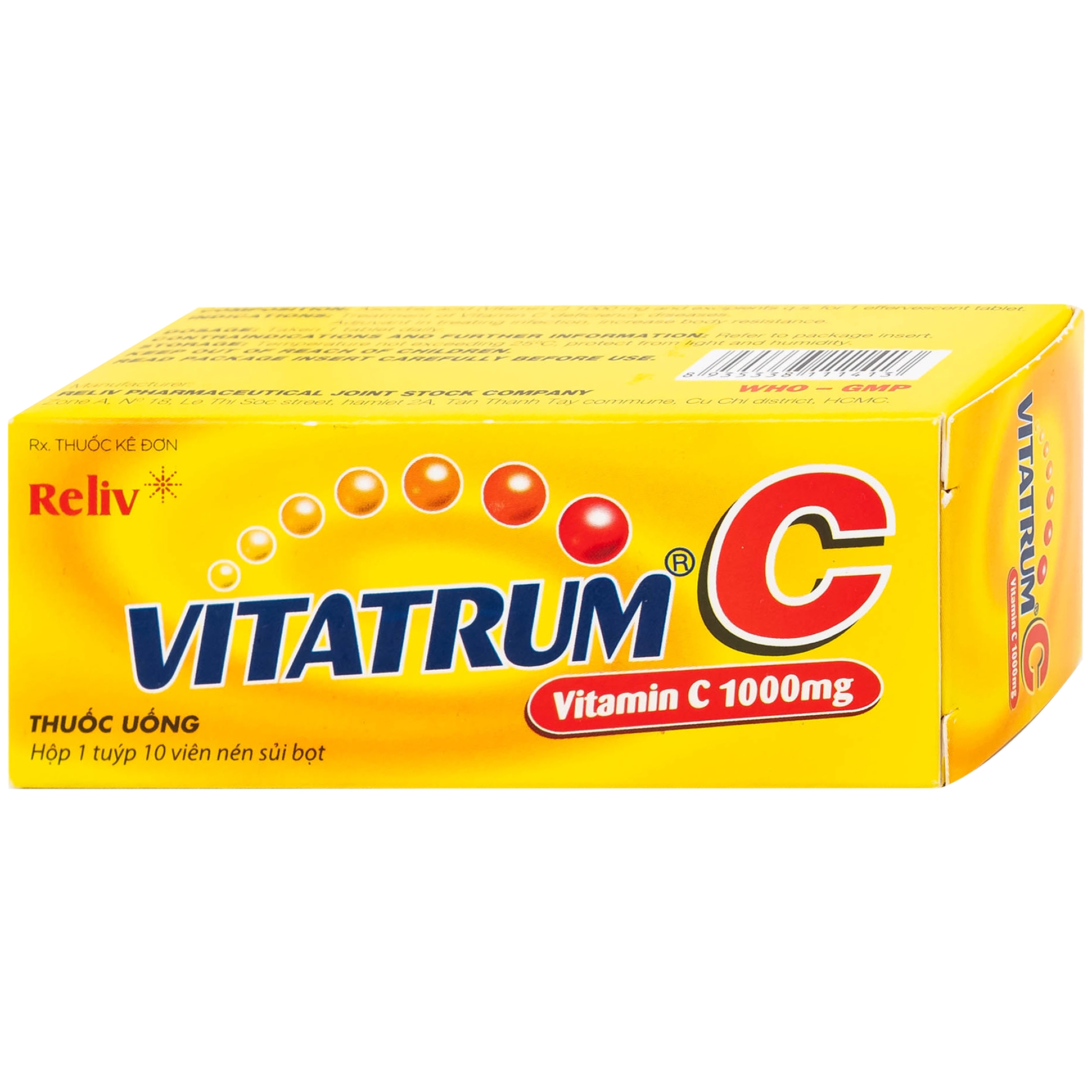 Hình ảnh Thuốc Vitatrum C 1000mg Reliv ngăn ngừa và điều trị bệnh do thiếu vitamin C (10 viên)