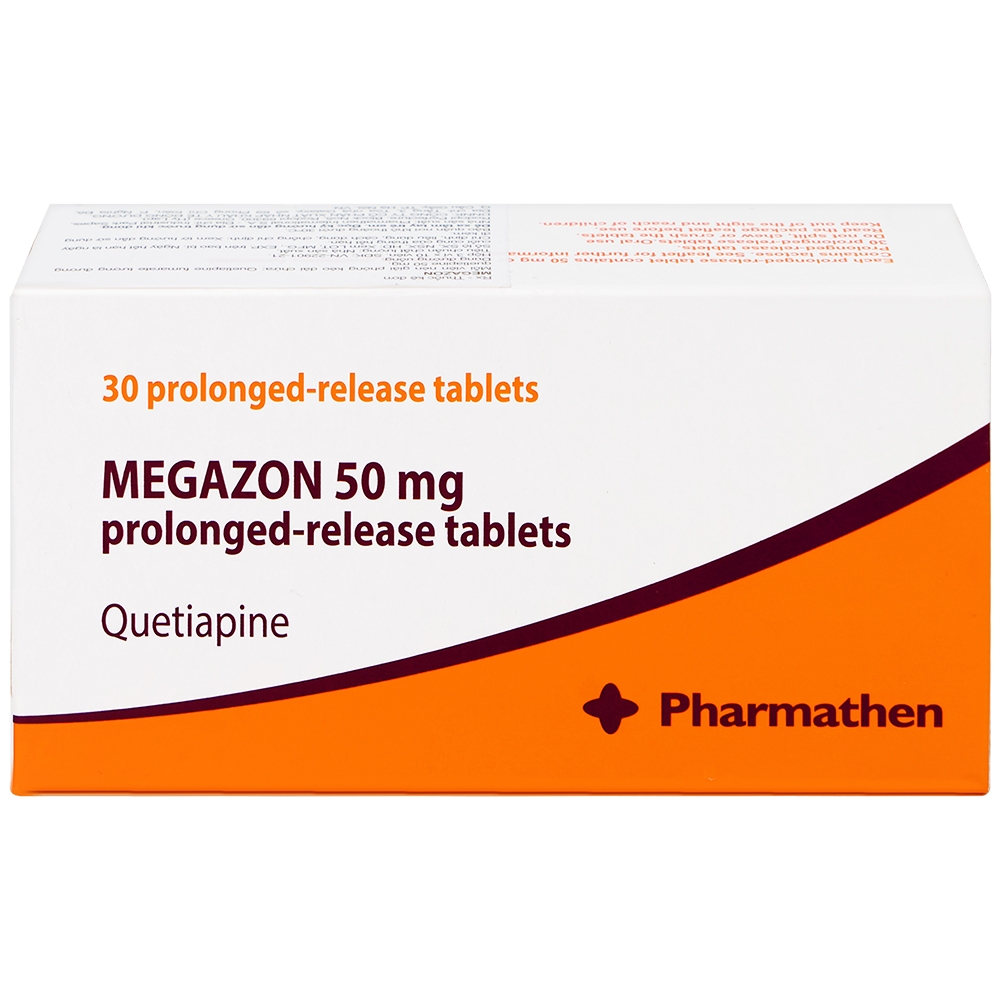 Hình ảnh Thuốc Megazon 50mg prolonged-release tablets Pharmathen điều trị tâm thần phân liệt (3 vỉ x 10 viên)