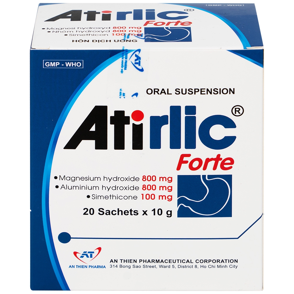 Hình ảnh Hỗn dịch uống Atirlic forte 10g An Thiên giảm triệu chứng tăng acid dạ dày (20 gói)