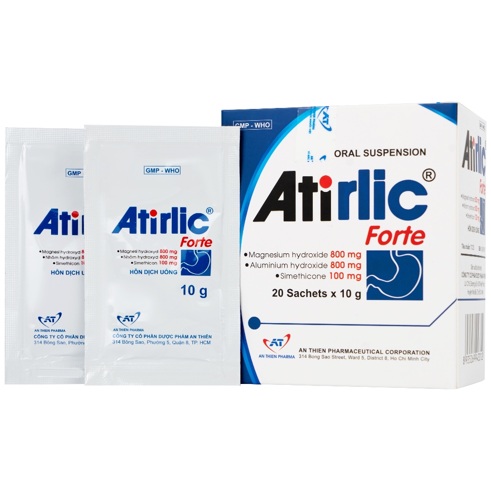 Hình ảnh Hỗn dịch uống Atirlic forte 10g An Thiên giảm triệu chứng tăng acid dạ dày (20 gói)