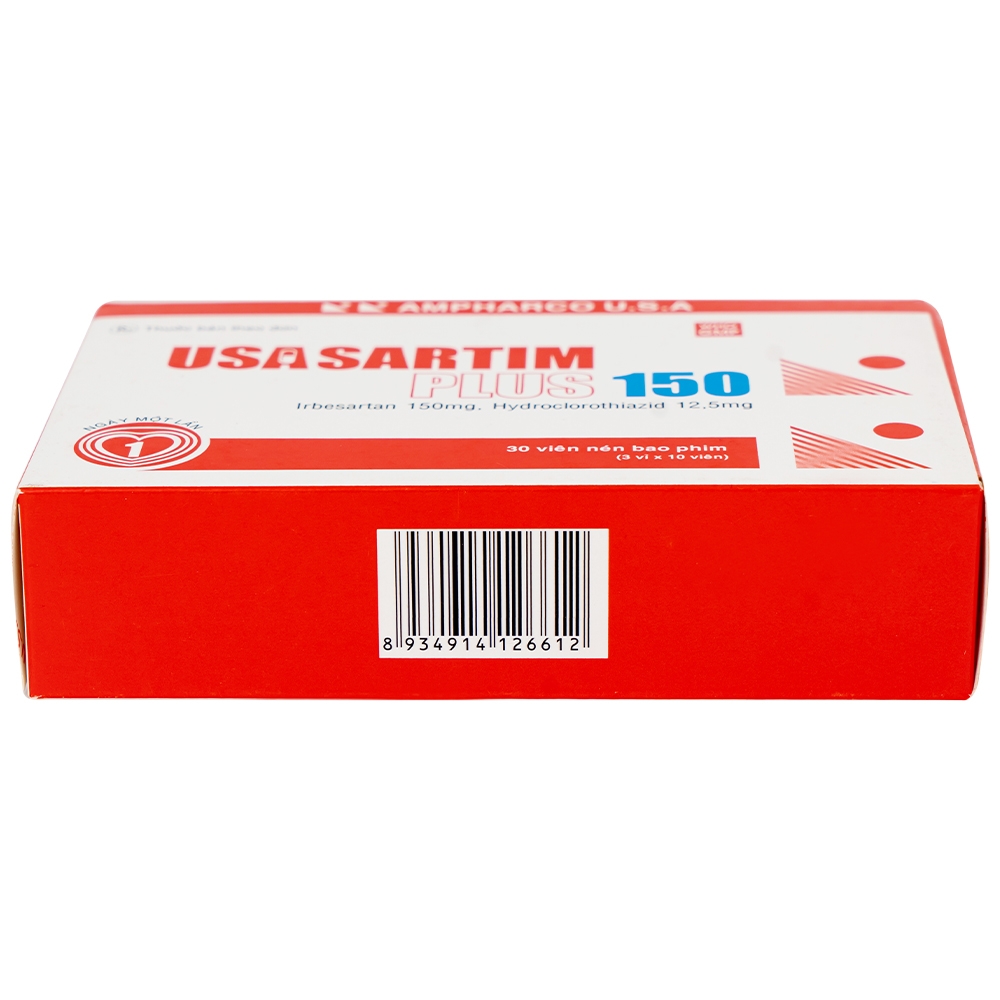 Hình ảnh Thuốc Usasartim Plus 150 Ampharco điều trị tăng huyết áp (3 vỉ x 10 viên)