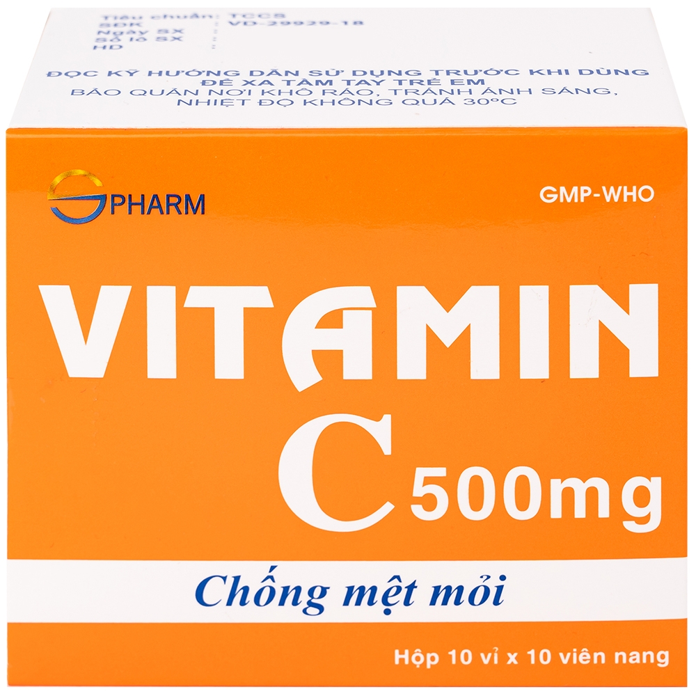 Hình ảnh Thuốc Vitamin C 500mg SPHARM phòng và trị thiếu vitamin C (10 vỉ x 10 viên)
