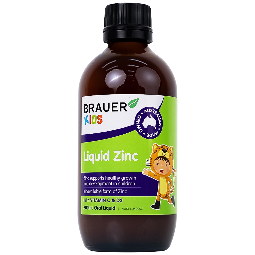 Hình ảnh Siro Brauer Baby & Kids Liquid Zinc bổ sung kẽm, tăng sức đề kháng cho trẻ (200ml)