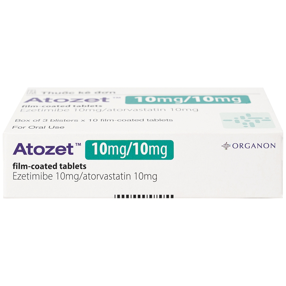 Hình ảnh Thuốc Atozet 10mg/10mg MSD điều trị rối loạn mỡ máu, phòng ngừa các bệnh tim mạch (3 vỉ x 10 viên)