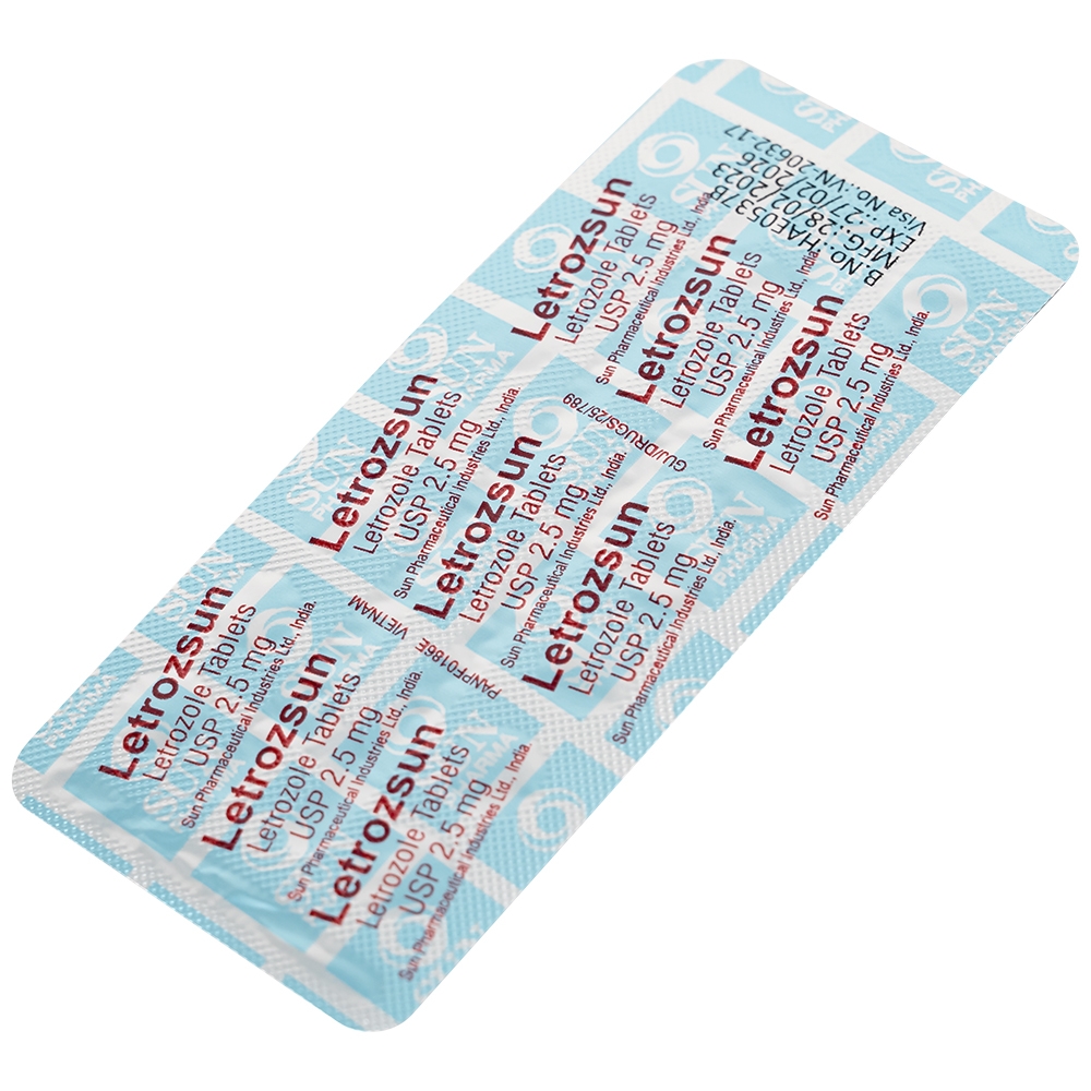 Hình ảnh Thuốc Letrozsun 2.5mg Sun Pharma hỗ trợ điều trị ung thư vú (2 vỉ x 14 viên)