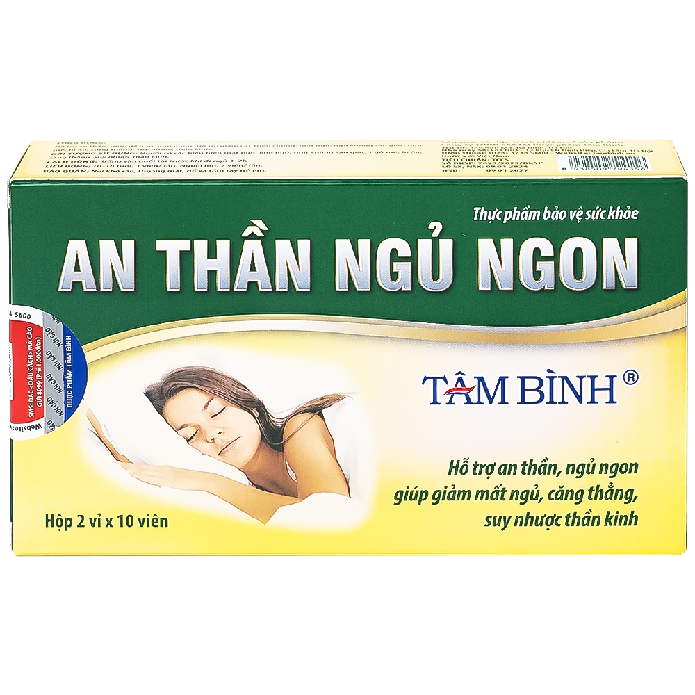 Hình ảnh Viên uống An Thần Ngủ Ngon Tâm Bình hỗ trợ an thần, giúp dễ ngủ, ngủ ngon, giảm chứng mất ngủ (2 vỉ x 10 viên)