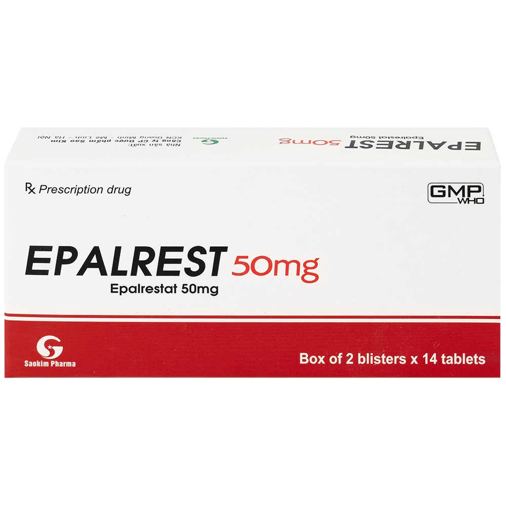Hình ảnh Thuốc Epalrest 50mg SaoKim Pharma phòng và điều trị biến chứng đái tháo đường (2 vỉ x 14 viên)