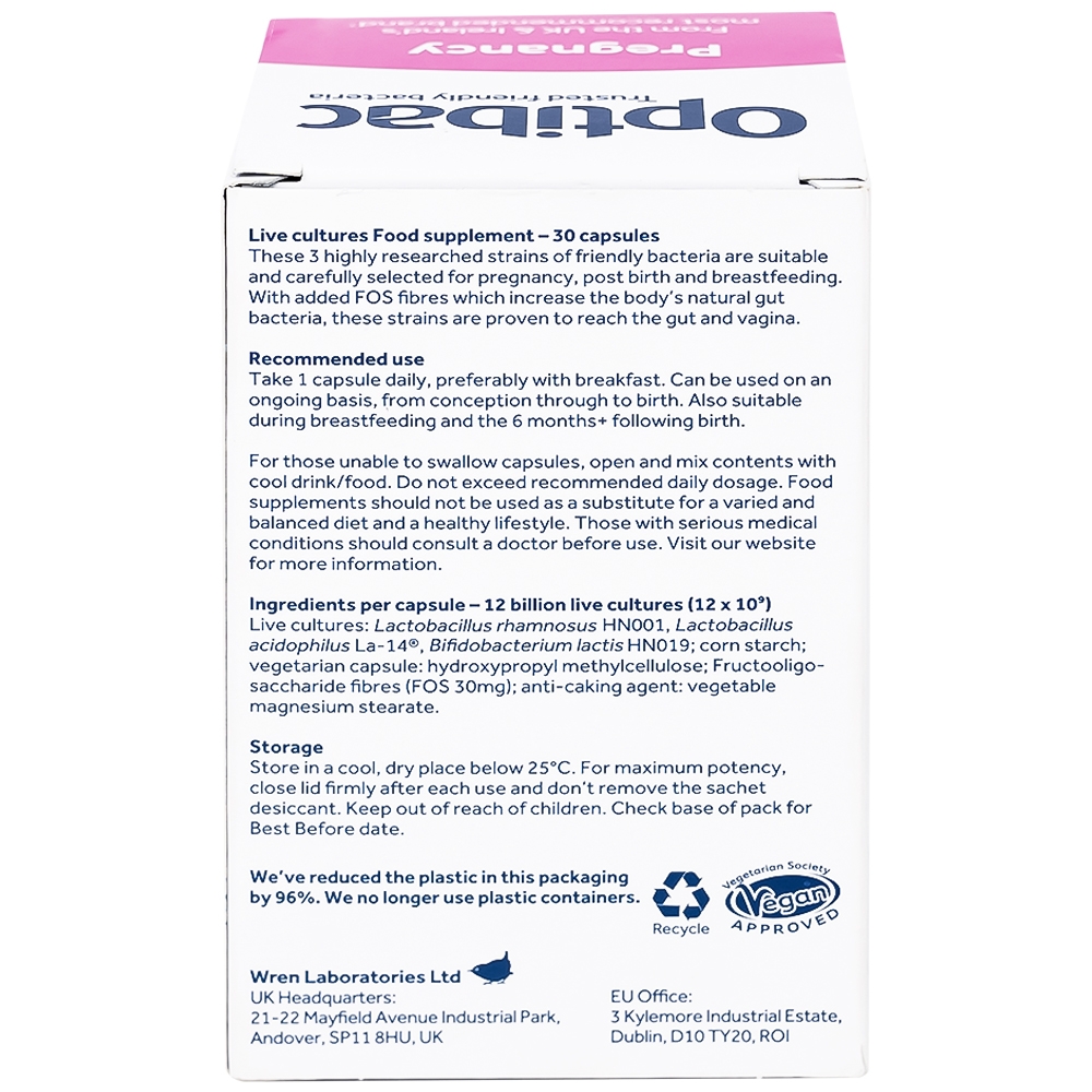 Hình ảnh Viên uống Optibac Pregnancy bổ sung lợi khuẩn cho đường ruột, hỗ trợ tiêu hóa (30 viên)