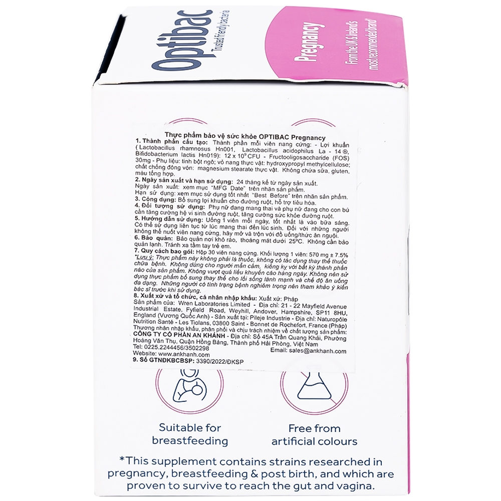 Hình ảnh Viên uống Optibac Pregnancy bổ sung lợi khuẩn cho đường ruột, hỗ trợ tiêu hóa (30 viên)