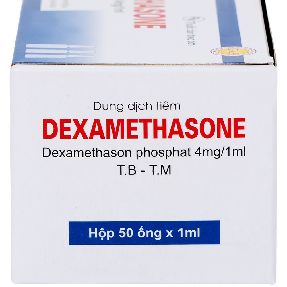 Hình ảnh Dung dịch tiêm Dexamethasone 4mg/1ml điều trị trạng thái hen, bệnh dị ứng nặng, phản ứng sau truyền máu (50 ống)