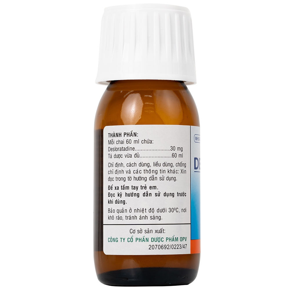 Hình ảnh Siro Deslotid OPV trị viêm mũi dị ứng, phản ứng dị ứng da (60ml)