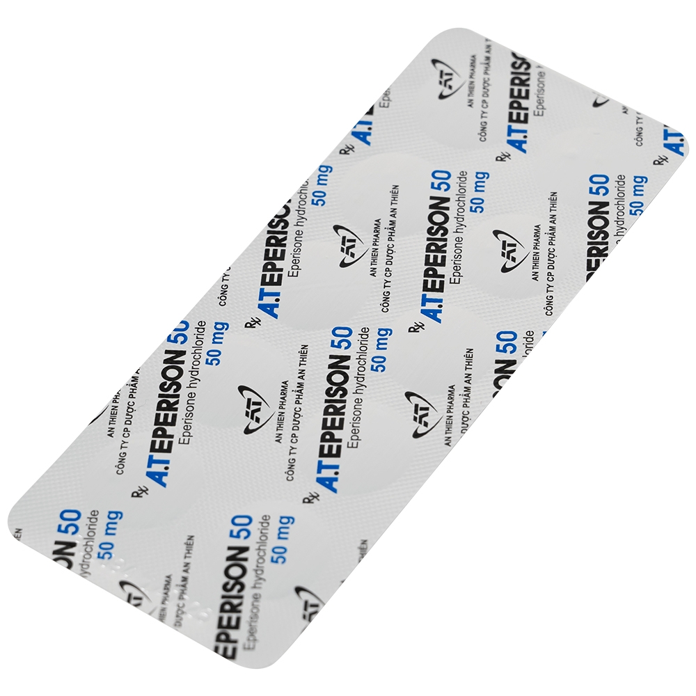 Hình ảnh Thuốc A.Teperison 50 An Thiên Pharma điều trị thoái hóa cột sống cổ, bệnh mạch máu não (3 vỉ x 10 viên)