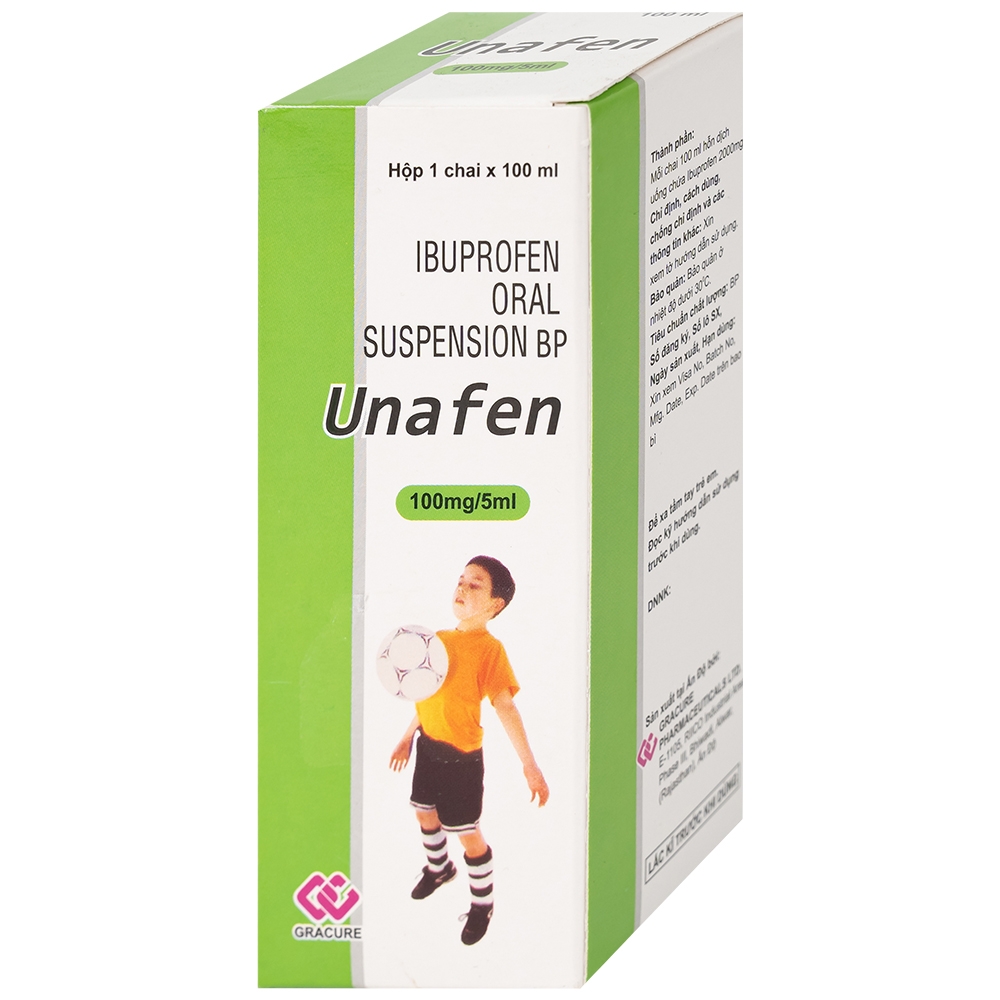 Hình ảnh Dung dịch uống Unafen 100mg/5ml Gracure giảm đau, kháng viêm, hạ sốt (100ml)
