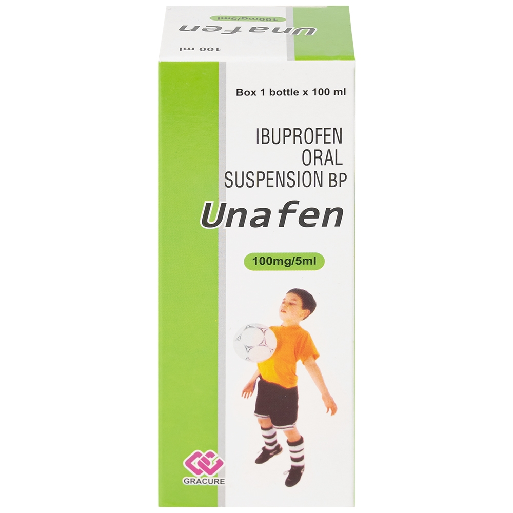 Hình ảnh Dung dịch uống Unafen 100mg/5ml Gracure giảm đau, kháng viêm, hạ sốt (100ml)