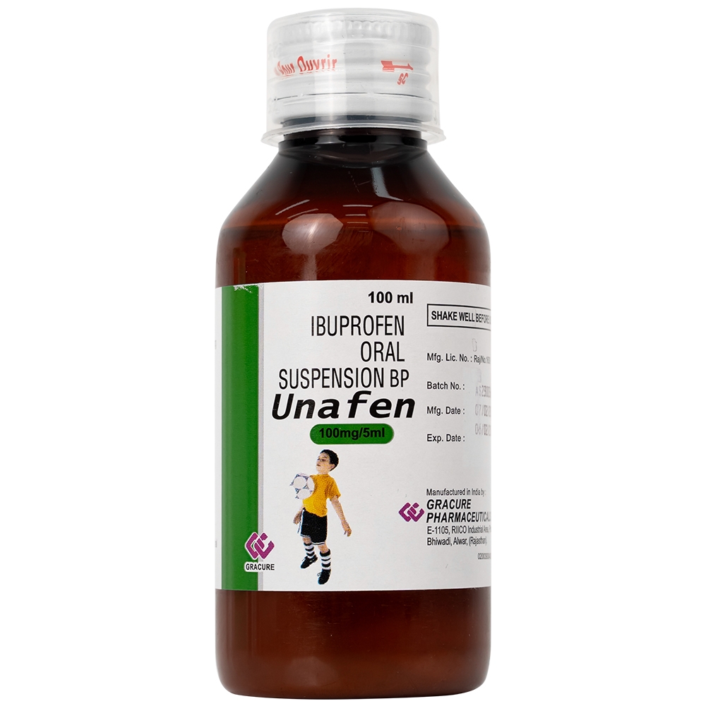 Hình ảnh Dung dịch uống Unafen 100mg/5ml Gracure giảm đau, kháng viêm, hạ sốt (100ml)