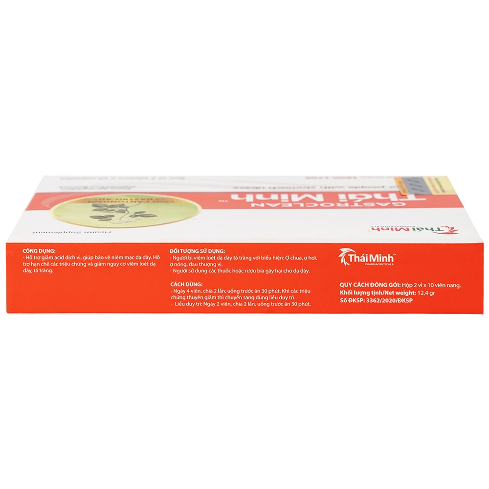 Hình ảnh Viên nang cứng Gastroclean Thái Minh dùng cho người viêm loét dạ dày (2 vỉ x 10 viên)