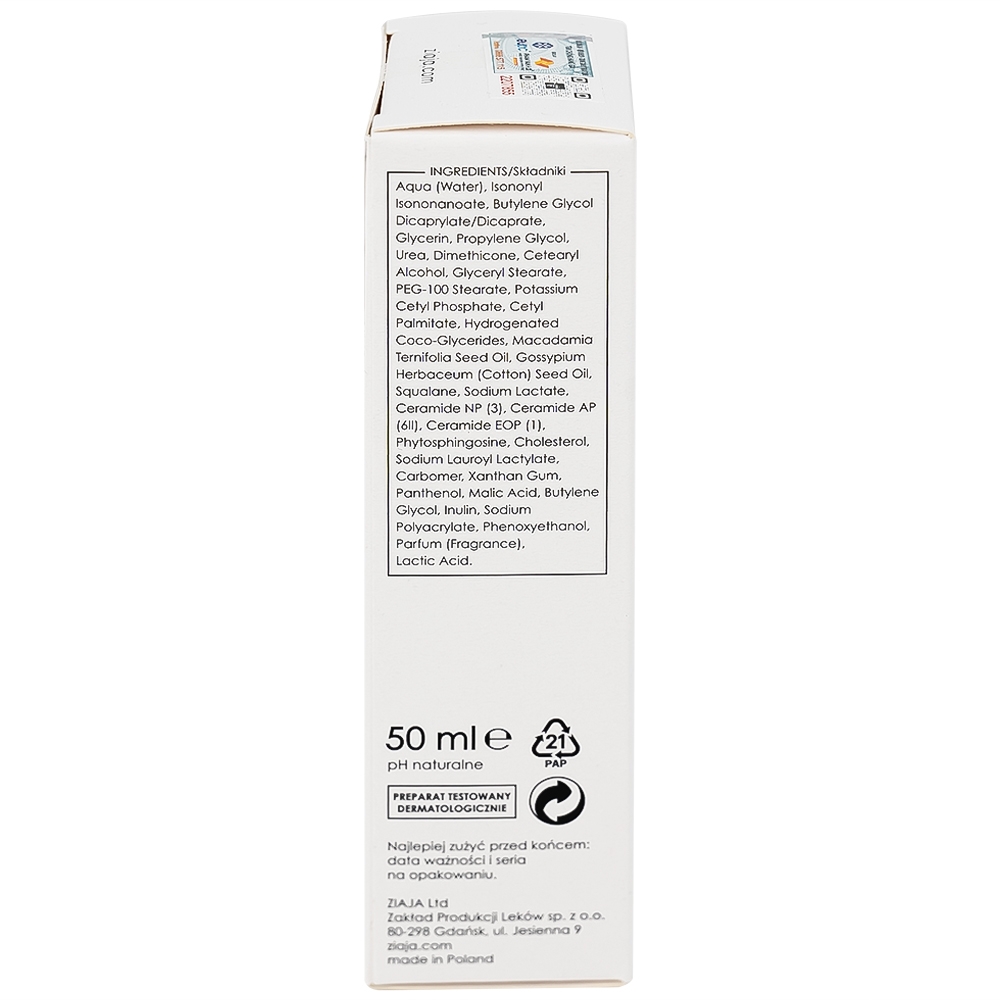 Hình ảnh Nhũ tương mềm da 3% Urê Ziaja Med Mocznik 3% làm mềm, dưỡng ẩm, giảm khô da (50ml)