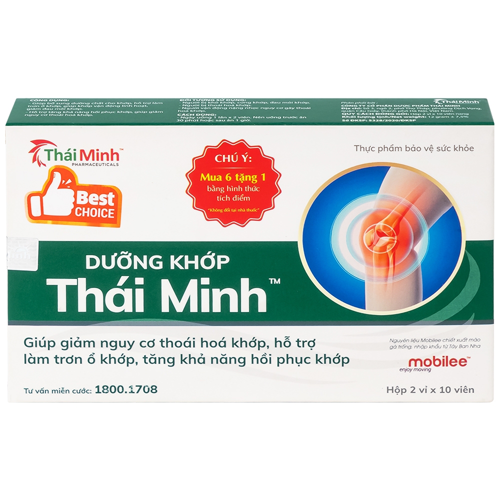 Hình ảnh Viên nang cứng Dưỡng khớp Thái Minh giúp giảm nguy cơ thoái hóa khớp (2 vỉ x 10 viên)