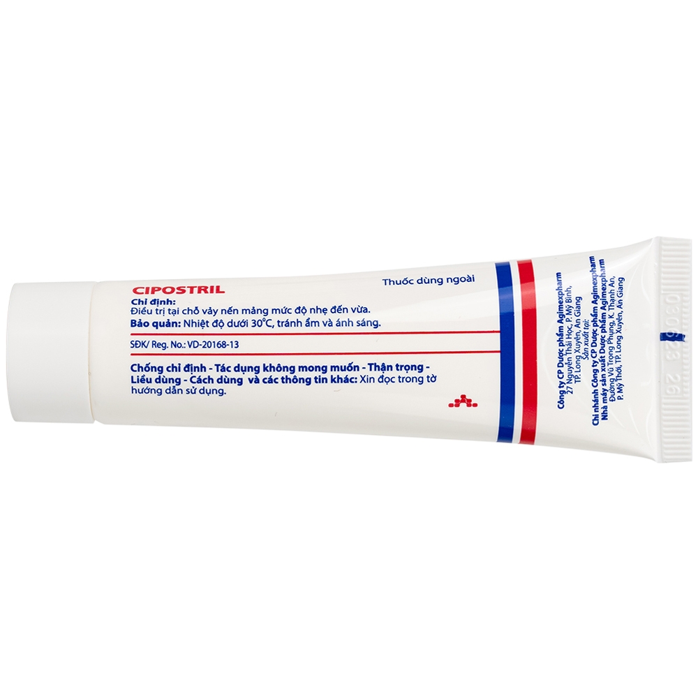 Hình ảnh Thuốc mỡ Cipostril 1.5mg Agimexpharm điều trị tại chỗ vảy nến mảng mức độ nhẹ đến vừa (30g)