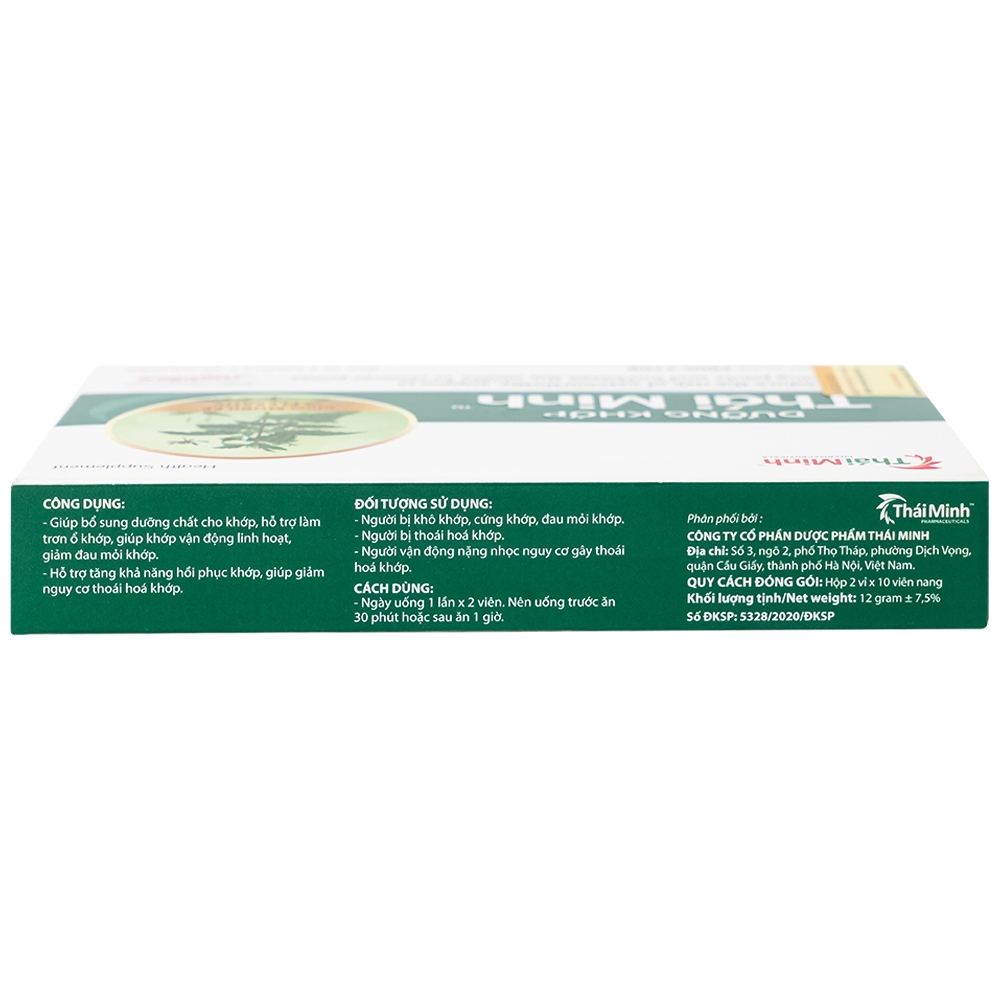 Hình ảnh Viên nang cứng Dưỡng khớp Thái Minh giúp giảm nguy cơ thoái hóa khớp (2 vỉ x 10 viên)