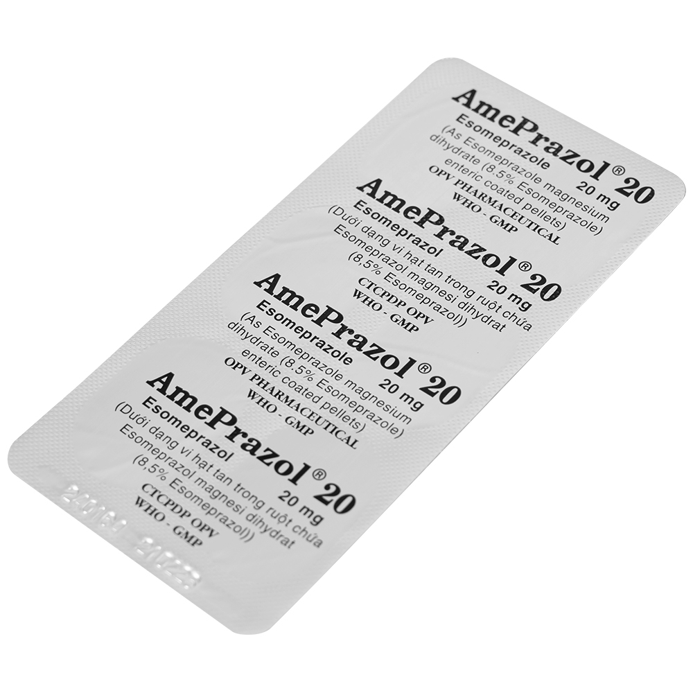 Hình ảnh Thuốc AmePrazol 20mg OPV điều trị bệnh trào ngược dạ dày thực quản (5 vỉ x 6 viên)