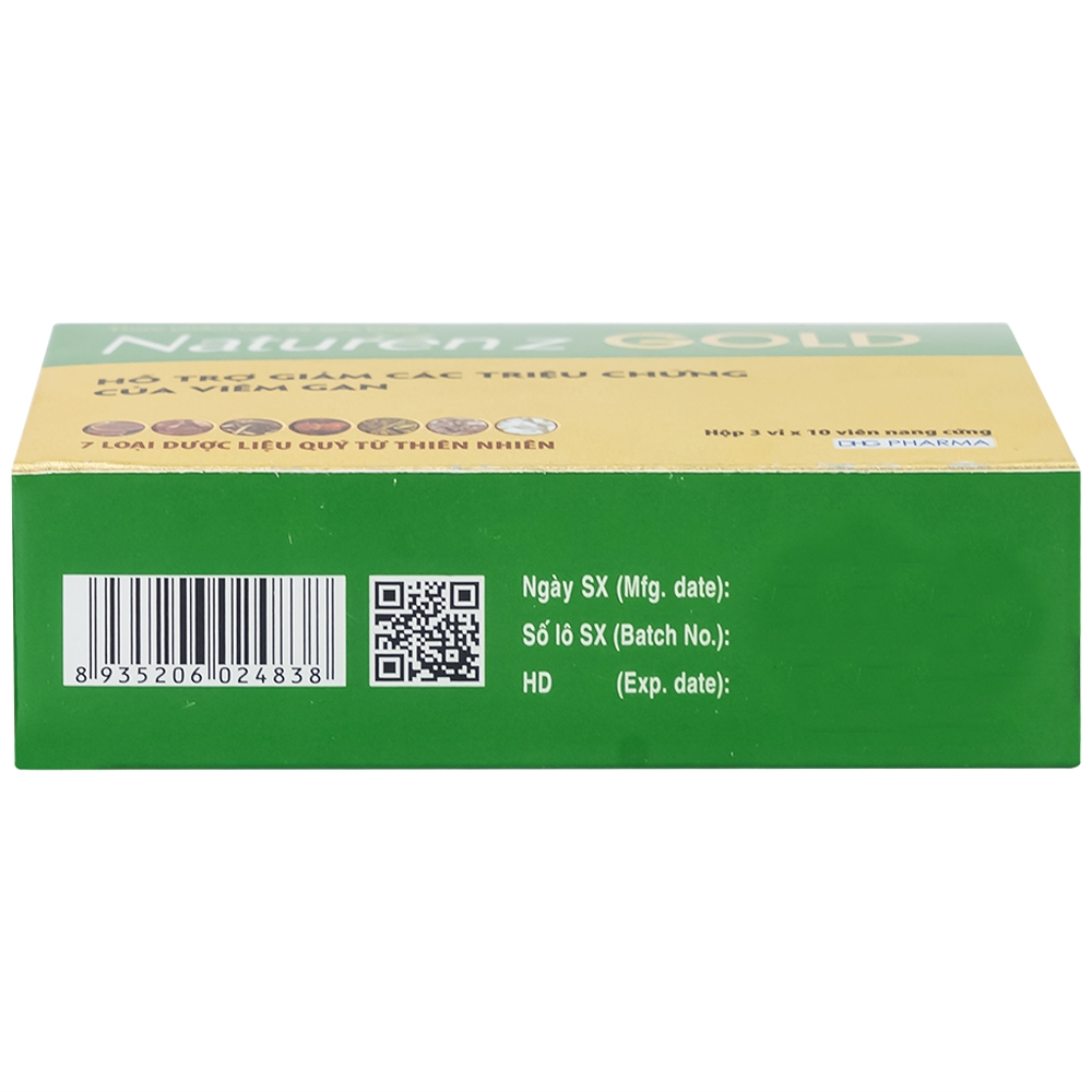Hình ảnh Viên nang cứng Naturenz Gold DHG Pharma hỗ trợ giảm các triệu chứng của viêm gan (3 vỉ x 10 viên)